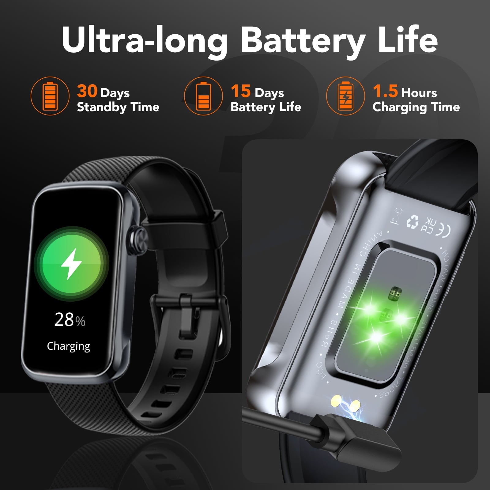 1.47" Fitness Tracker, Smartwatch for Women Men with Multiple Sport Modes Step Counter, Bluetooth Calls (Make/Answer), IP68 Waterproof, Fitness Tracker Compatible with Android and iPhone, Black