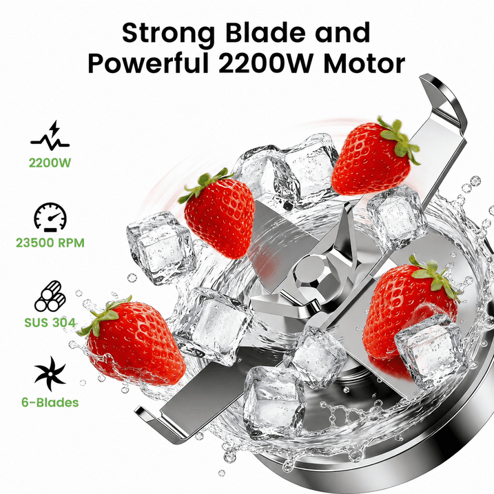 Friwest Professional Commercial Blender, 2400W High Power Smoothie Blender with 68oz, 6-Speed Control & Pulse, Ice Crushing Blender for Frozen Drinks
