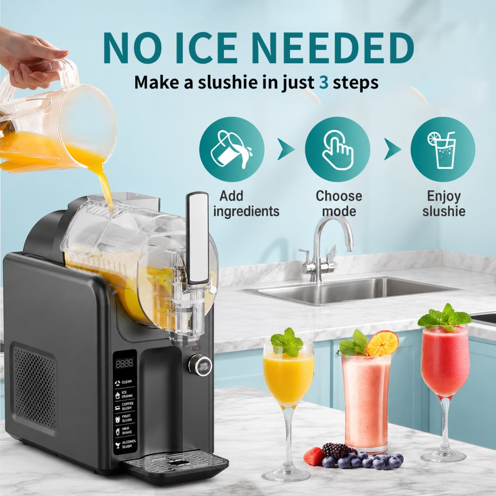 Friwest Slushie Machine, 81oz 5 Preset Modes Slushy Maker,12Hour KeepChill & One Touch Self Clean for Ice Cream Juice Alcoholic Margarita Slush